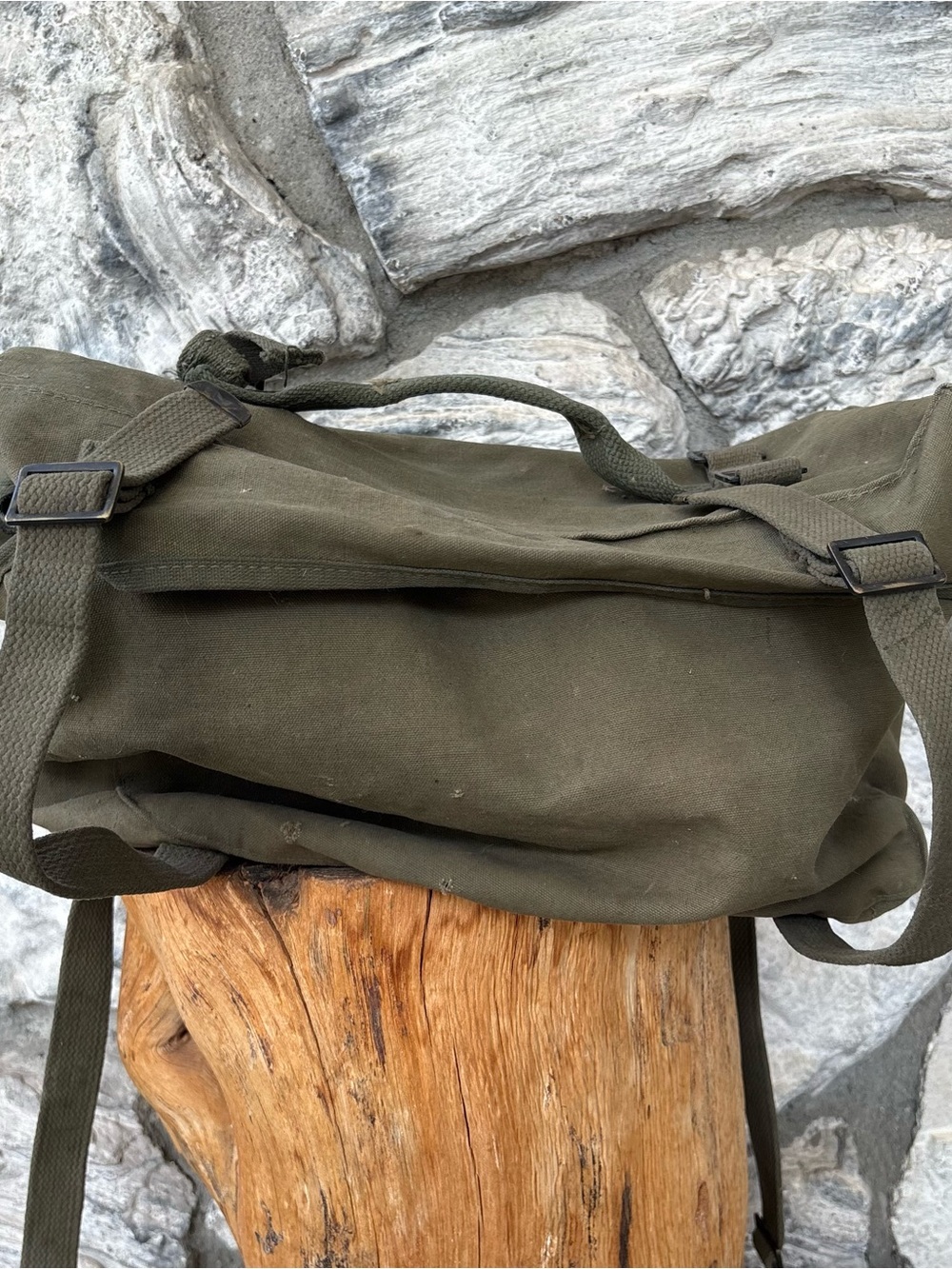 Military Issued US Army Pack Field Cargo Bag M-1945 Green Canvas